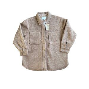 Ecothreads Swirl Boucle Shacket in Natural NEW WITH TAGS